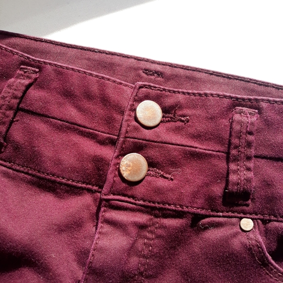 Maroon High Rise Pants - Picture 4 of 11